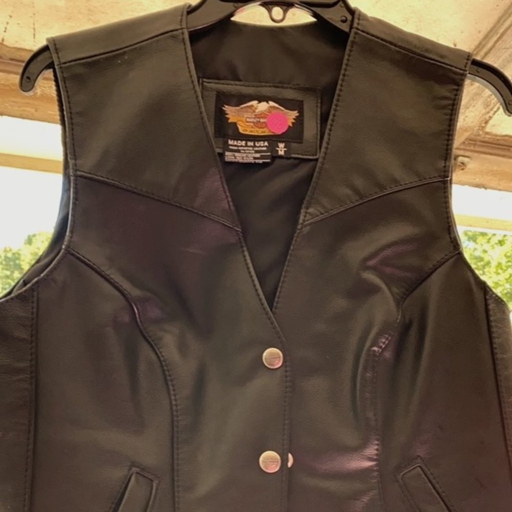 Women's Harley Davidson Leather Vest - Size Medium